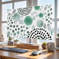 Abstract Teal Circles Indoor TV Cover, Elastic TV Screen Protector Sage Green by Unknown