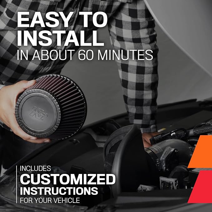K&N Cold Air Intake System: High-Flow Air Filter, Increase Performance & - Image 12