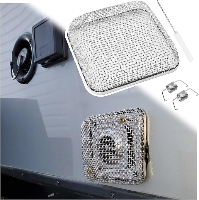 4.64×4.64 Inch RV Vent Cover Stainless Steel, RV Furnace Vent Screen & by VKQTS