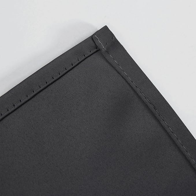LEMOMO Dark Grey Blackout Curtains 42 x 54 Inch Length Set of 2 Panels Grommet Bedroom Curtains for Living Room