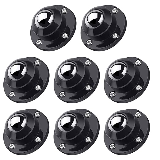 PlusRoc 8 Pack Anti-Rust Wheels Stainless Steel Self Adhesive Caster Wheels by PlusRoc
