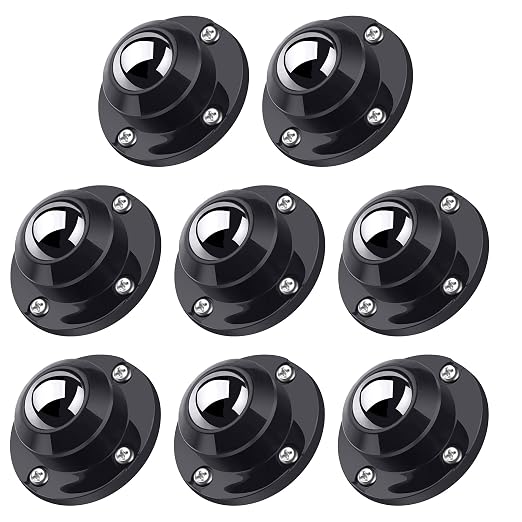 PlusRoc 8 Pack Self Adhesive Caster Wheels 1 Inch by PlusRoc
