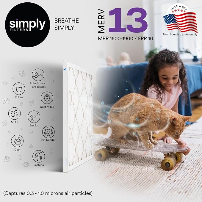 Simply 12x12x1 Air Filter, Merv 13, 4 Pack, - Image 2