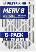 Filter King 19.88x21.5x2 Air Filter | 6-PACK | MERV 8 HVAC Pleated A/C Furnace by FilterKing