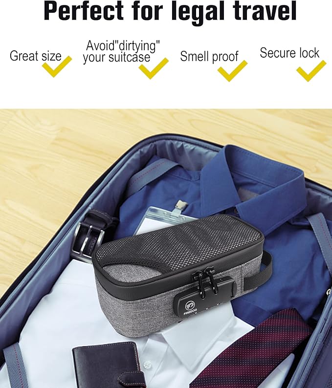 FIREDOG Smell Proof Case with Lock, Odor Proof Bag Containers Case Pouch - Image 4