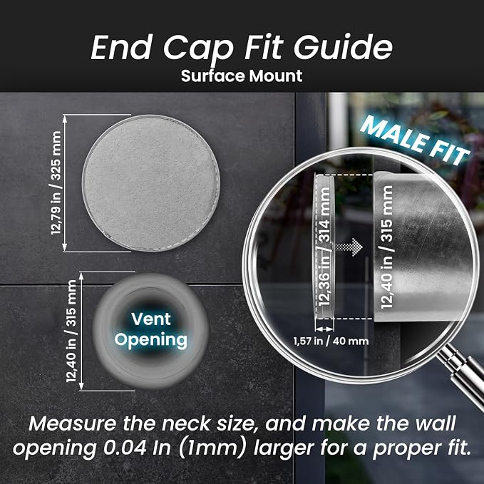 Repa Market 12.5 Inch Metal Tee Cap – Round Metal Duct Cap - Image 2