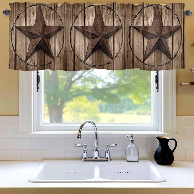Vintage Texas Star Valances for Windows, 1 Panel - Image 6
