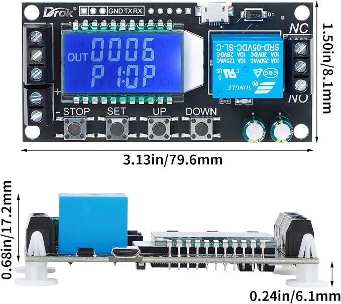 DROK Time Delay Relay 2pcs Controller DC 5V 12V 24V Module Adjustable Trigger - Image 7
