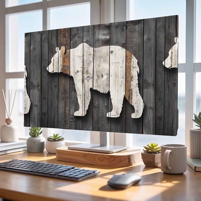 Bear Shadow Animal Portrait Indoor TV Cover, Elastic TV Screen Protector - Image 5