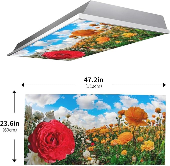 2 Pack Blooming flowers Fluorescent Light Cover - Image 2