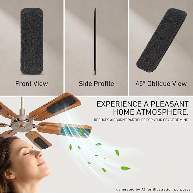 10 Pack Ceiling Fan Filter for Blades Air Purifier Pads, Guest Room Essentials - Image 6