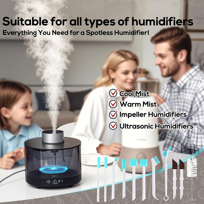 XANGNIER 11 Pcs Humidifier Cleaner Brush Set–Small Detail Cleaning Brushes - Image 2