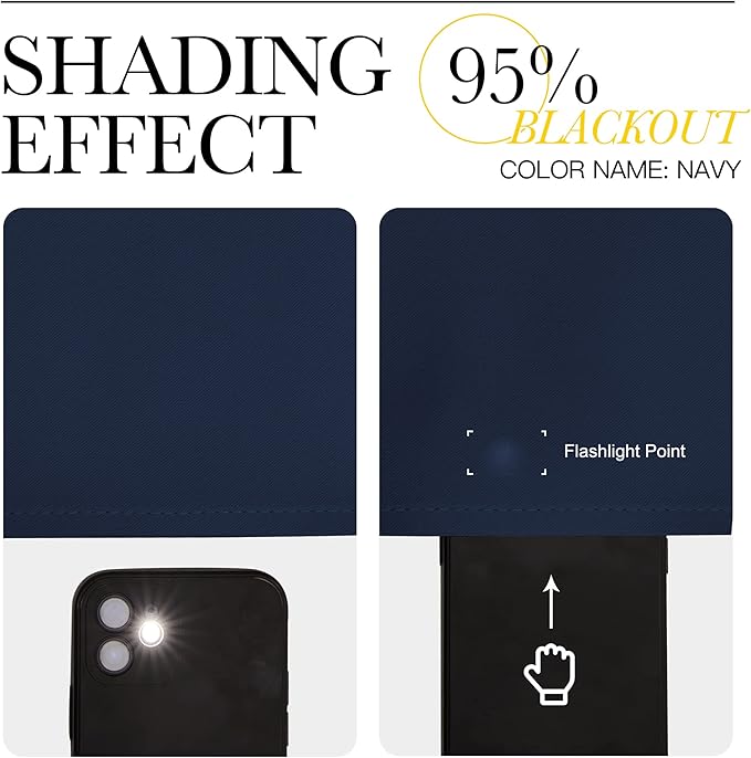 NICETOWN Blackout Curtain Panels for Bedroom, 2 Panels, W52 x L60-inch, Navy, Thermal Insulated Grommet Top Blackout Draperies and Drapes for Basement