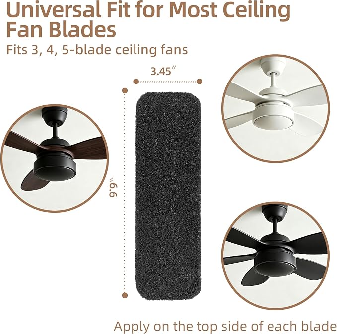 Ceiling Fan Filters for Blades 20 Pack, Activated Carbon Fan Filter, Fan Blade - Image 5