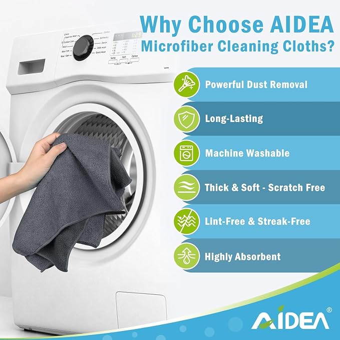 AIDEA Microfiber Cleaning Cloth-400PK, Soft Microfiber Towels - Image 3