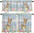 Kitchen Curtains Tiers and Valance Set of 3, Easter Light Filtering Window by Anzona