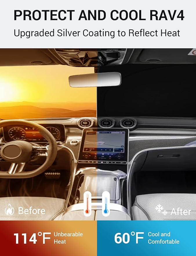 Proadsy 2026 Upgrade Windshield Sun Shade Custom Fit Mercedes-Benz GLC - Image 3