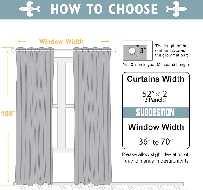 ChrisDowa 100% Blackout Curtains 108 inch Long for Bedroom with Black Liner, 2 Thick Layers Total Blackout Thermal Insulated Grommet Window Curtains 2 Panels Set (Royal Purple, 52 x 108 Inch)