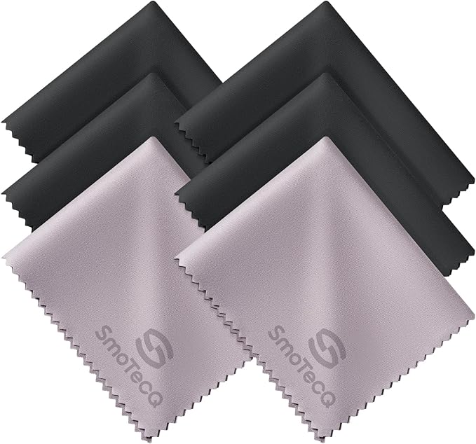 SmoTecQ 6 Pack Premium Microfiber Glasses Cleaning Cloths by SmoTecQ