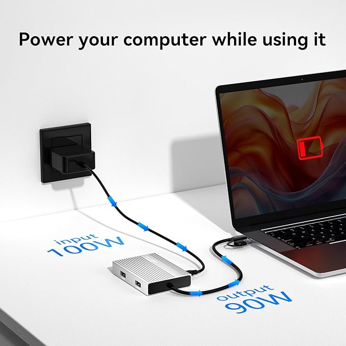 ACASIS USB C to Dual HDMI DisplayLink Adapter, 2 HDMI & 3 USB-A Ports, 100W PD - Image 6