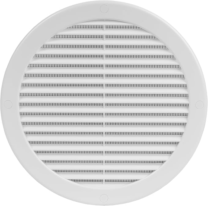 8" Round Air Vent Cover – White Plastic Soffit Vents Air Vent Deflector by HVACOV