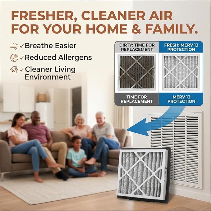 14x14x3 MERV13 Air Filter Pleated Whole House Replacements Compatible - Image 4
