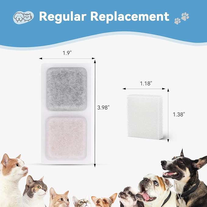 32 Pack Dog Water Filters for 13L/3.4Gal & 16L/4.2Gal Dog Water Fountain - Image 6
