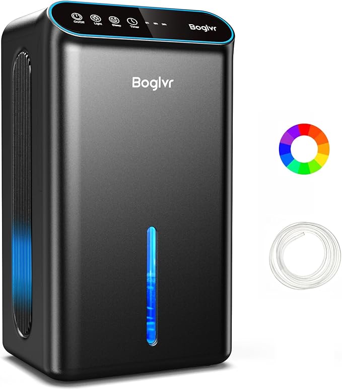 Dehumidifier for Home up to 1000 sq.ft, 98oz Small Quiet Dehumidifier by boglvr