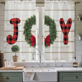 Christmas Wreaths Window Curtains 63 Inch Long 2 Panel Set, Rod Pocket Bedroom by Unknown