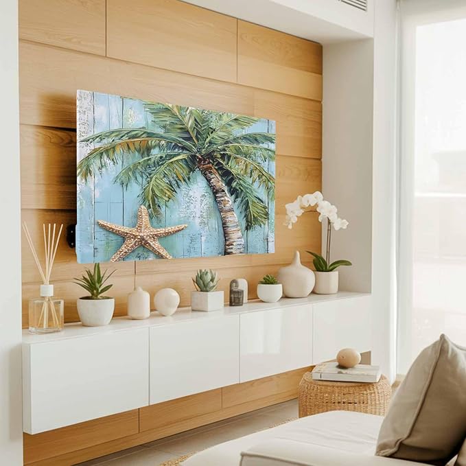 Summer Coconut Tree Starfish Indoor TV Cover, Elastic TV Screen Protector - Image 2