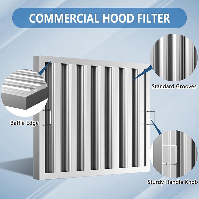 Stainless Steel Commercial Kitchen Hood Filter 24.5W x 19.5H Inch Range Hood - Image 4