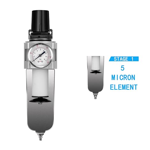 NANPU Industrial Grade Heavy Duty Particulate Filter & Air Regulator, Metal Bowl - Image 4