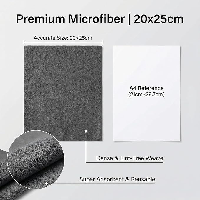 5 Pack Microfiber Cleaning Cloths — Lightweight, Lint-Free & Streak-Free Towels - Image 6