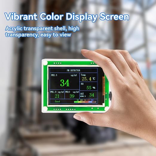 Portable Air Quality Monitor Indoor, 2.8in PM1.0, PM10.0 Air Quality Tester - Image 3