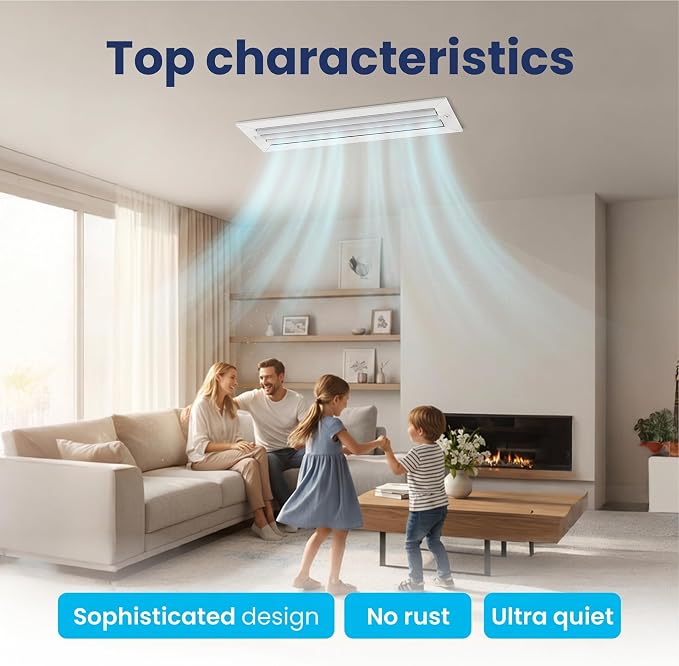 4x22 Inch Aluminum 1-Way Air Flow Vent Cover Wall or Ceiling – Quiet HVAC Wall - Image 6