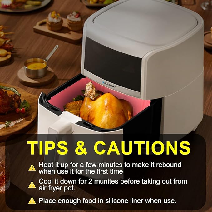 3 Pcs Silicone Air Fryer Liners Square Airfryer Liners 4-7 QT 7.1 Inch Reusable - Image 4