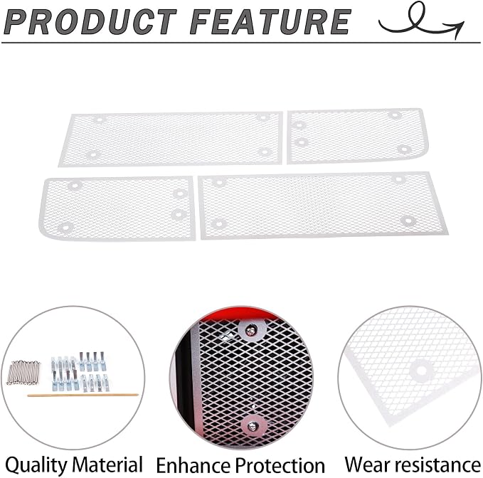 Lcojicep 4PCS Front Grill Mesh Grille Guard Compatible - Image 4