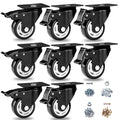Caster Wheels - 3 Inch Casters Set of 8 Heavy Duty, BOSGEOT Locking Industrial by BOSGEOT