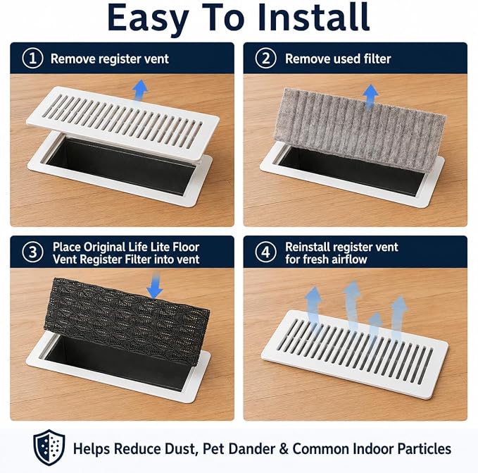 Lite Floor Vent Register Filter, Eco-Friendly Washable Air Vent Filter - Image 5