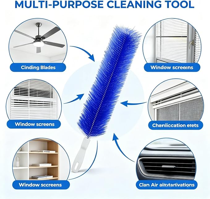 Bendable Microfiber Head, Reusable Dust Remover，Fan Cleaning Brush Washable and - Image 5