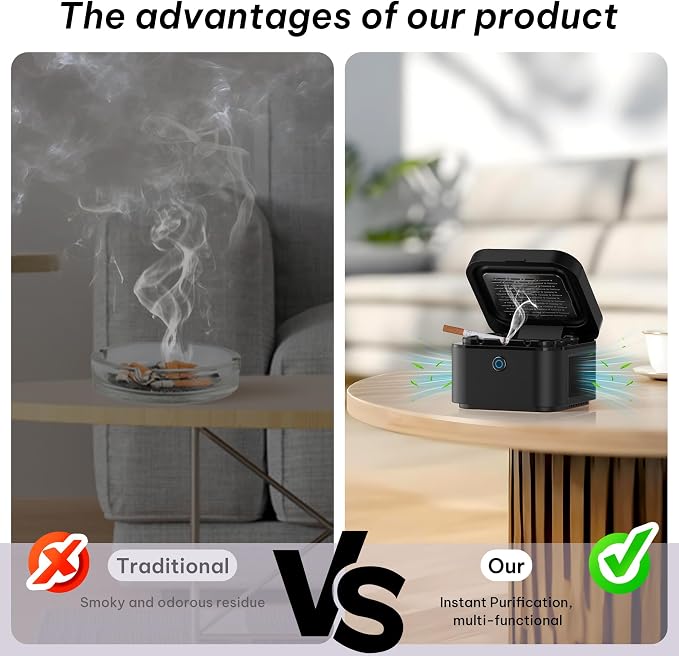 Smokeless Ashtray, HEPA Filter Smoke - Image 5