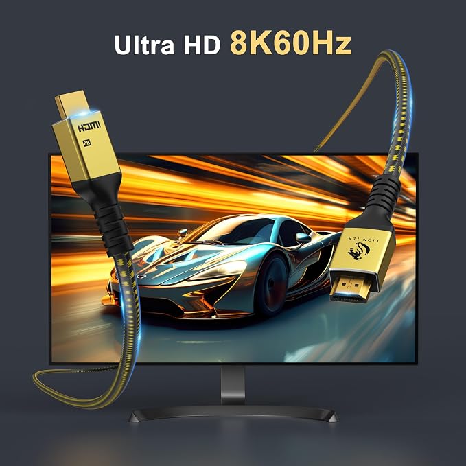 LIONWEI 8K Certified HDMI Cable 10FT/3M, HDMI 2.1 Cable 8K@60Hz 4K@120Hz - Image 2