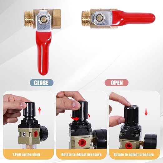 G1/4 Compressed Air Filter Regulator Combo Manual Drain Water Oil Separator - Image 4