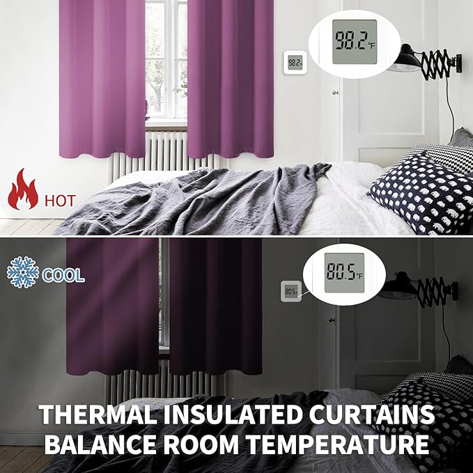 BGment Room Darkening Curtains 84 Inches Long - Grommet Thermal Insulated Drapes Window Treatment Curtains for Bedroom, 2 Panels, 42 x 84 Inch, Eggplant Purple