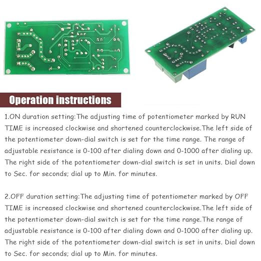 1PCS Infinite Cycle Delay Timing Timer Relay Switch Turn ON/Off Module 0.5s ~ - Image 4