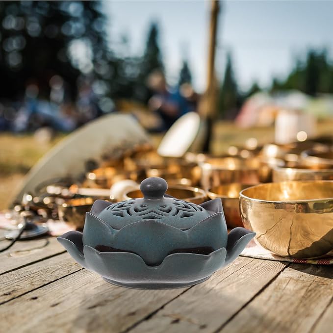 Artibetter Lotus Ceramic Incense Holder Censer Delicate Home Fragrance Burner - Image 6