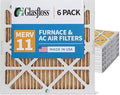 Glasfloss ZL 20x20x2 MERV 11 2" Inch AC Furnace Pleated Air Filters. Box of 6. by Glasfloss