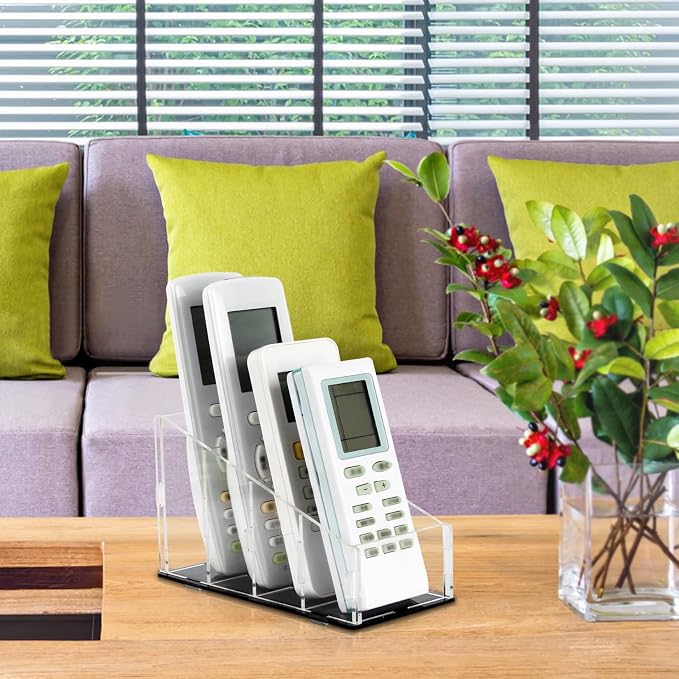 Yes!Fresh TV Remote Control Holder Organizer Acrylic 4 Compartments, Assembly - Image 2