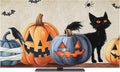 Halloween Pumpkin Ghost Black Cat Indoor TV Cover, Elastic TV Screen Protector by Unknown