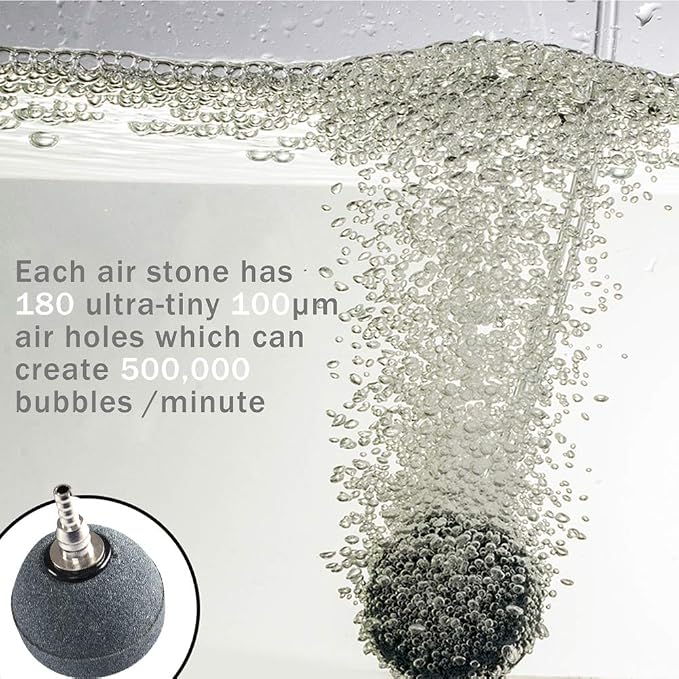 Quickun 2 Inch Updated Crazy Air Stone Cylinerr Bubble Plus Ball Diffuser - Image 4
